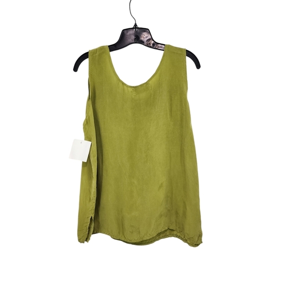 Bodil Women's Solid Peasant Style Lightweight Tank Top Green- L - Picture 5 of 7